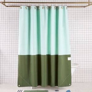 Quiet Town Orient Green Juice Canvas Shower Curtain